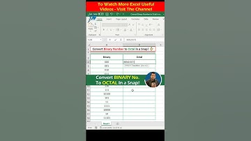 Stop Struggling! Convert Binary to Octal Like a PRO in Excel! 😮 Excel Tutoring #shorts