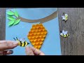 How to make honey bees with paper  bee hive and honey bees craft  honey bees paper craft ideas