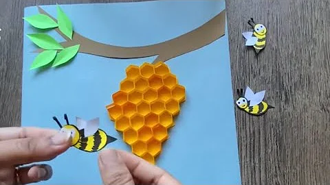 How To Make Honey Bees with paper | Bee Hive and Honey Bees Craft | Honey Bees Paper Craft Ideas