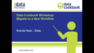 Data Cookbook Workshop - Migrate to New Workflow