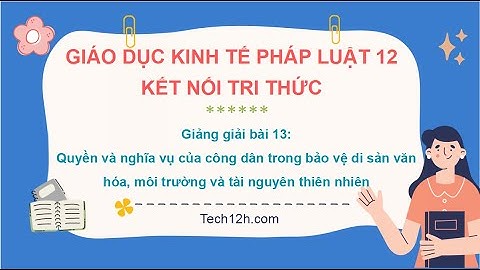 Giảng bài 13: Quyền và NV của CD trong bảo vệ DSVH, MT, TNTN| Bài giảng Kinh tế pháp luật 12 Kết nối