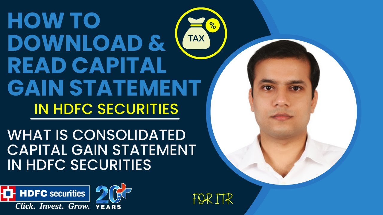 How to download capital gain statement in HDFC securities for