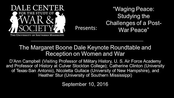 Waging Peace Conference-The Margaret Boone Dale Ke...