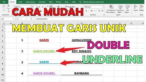 Cara Mudah Membuat Garis Bawah Unik di Microsoft Excel  Double Underline in Microsoft Excel