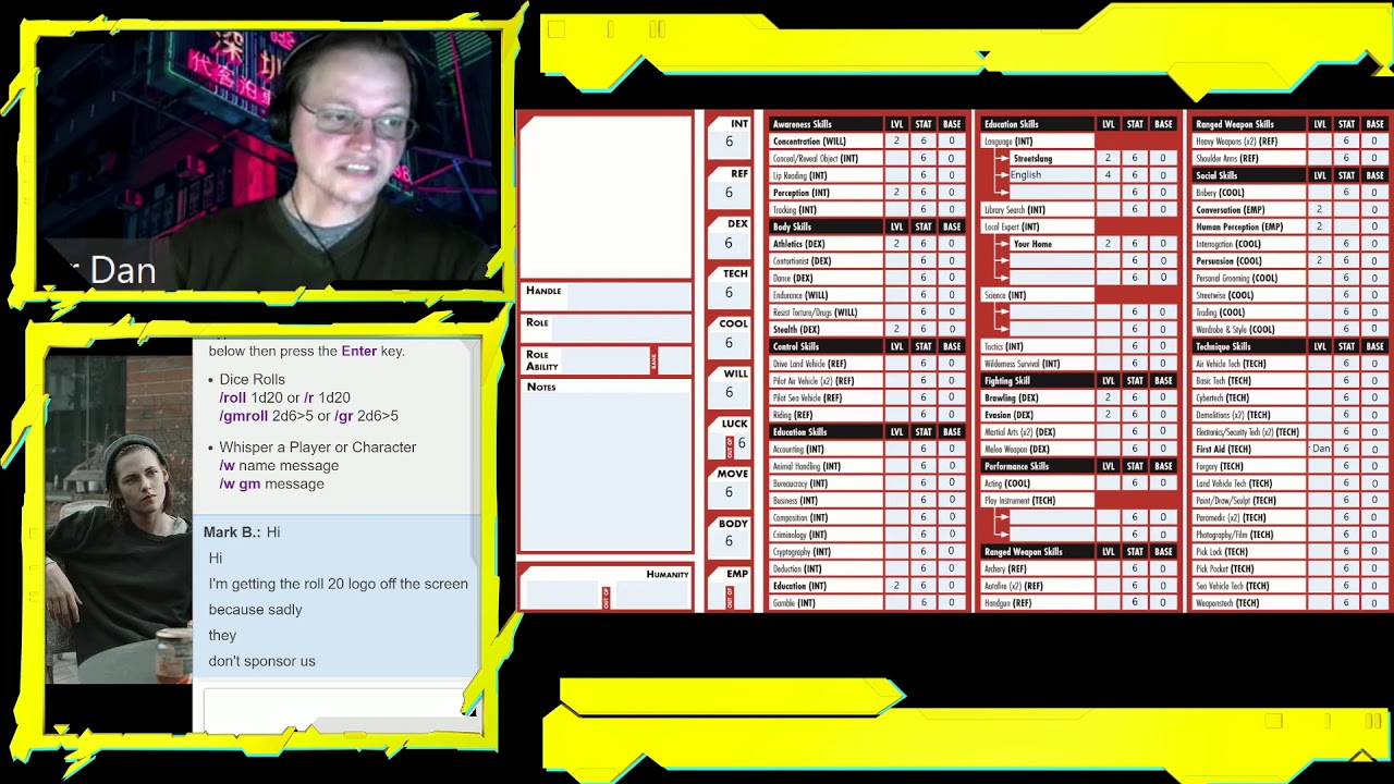CyberPunk Red: The Preparation Episodes Ep. 6 - Know-1 Chargen (Fixer)