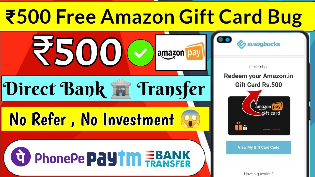 New Earning App Today 2022 | ₹500 Free Amazon Gift Card Bug|🤑 Amazon Gift Card Earning Apps Today
