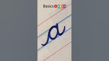 cursive small letter a | small cursive letter a | small letter a in cursive handwriting @Basics4Kids