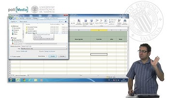 Modificar un archivo de plantilla Excel |  | UPV