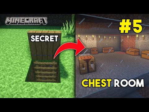 I MADE A SECRET UNDERGROUND CHEST ROOM IN MINECRAFT #5