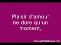 Plaisir D Amour Nana Mouskouri 가사 歌詞 Lyrics Plaisir D Amour Nana Mouskouri 가사 歌詞 Lyrics