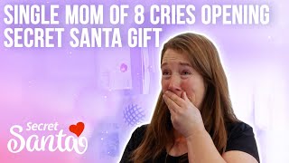 Single mother of 8 cries when she learns a Secret Santa is giving her family a life-changing gift