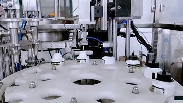 Glue bottles filling pointed caps feeding capping machine automatic rotary liquid bottling line