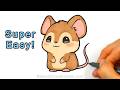 Easy Way to Draw a Cute Chibi Mouse Using Simple Shapes