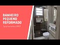 Banheiro pequeno reformado com NICHO EXTERNO - Tour pelo nosso apartamento MRV - Banheiro mrv
