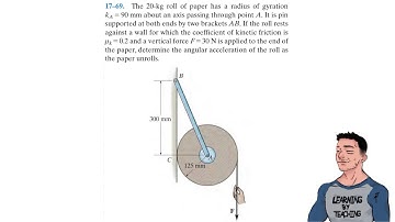 Dynamics 17-69| The 20-kg roll of paper has a radius of gyration kA = 90 mm about an axis...