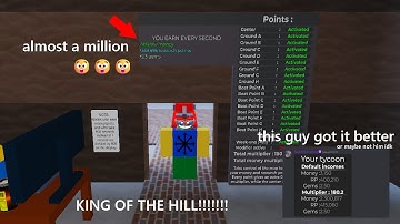 noob army tycoon king of the hill breaks economy (1M/sec) (shocking)