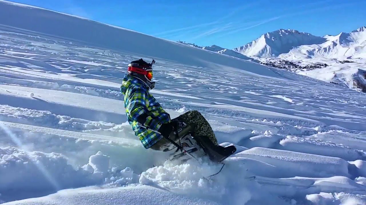 Sit skiing with Oxygene ski and snowboard YouTube