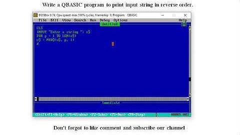 reverse order in qbasic