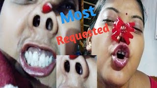 Nose pulling, piggy nose 🐽 challenge video with flash light zoom camera (most requested)