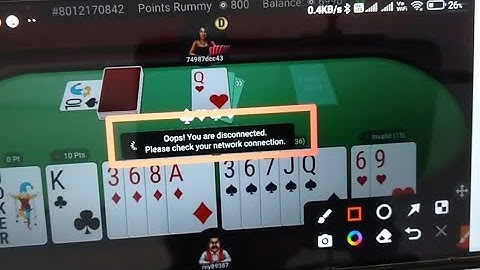 Oops! You are disconnected. Please check your network  connection. in Junglee Rummy