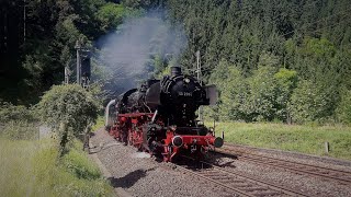 Steam locomotive makes the rocks tremble  50 2988 on the Black Forest Railway