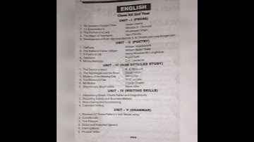+2 2nd year English Syllabus|| CHSE English Syllabus|| Chse syllabus||#chse #samplepaper2024 #odisha