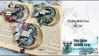 Creating Metal Coins ATC set  - Mixed Media Step by step Tutorial