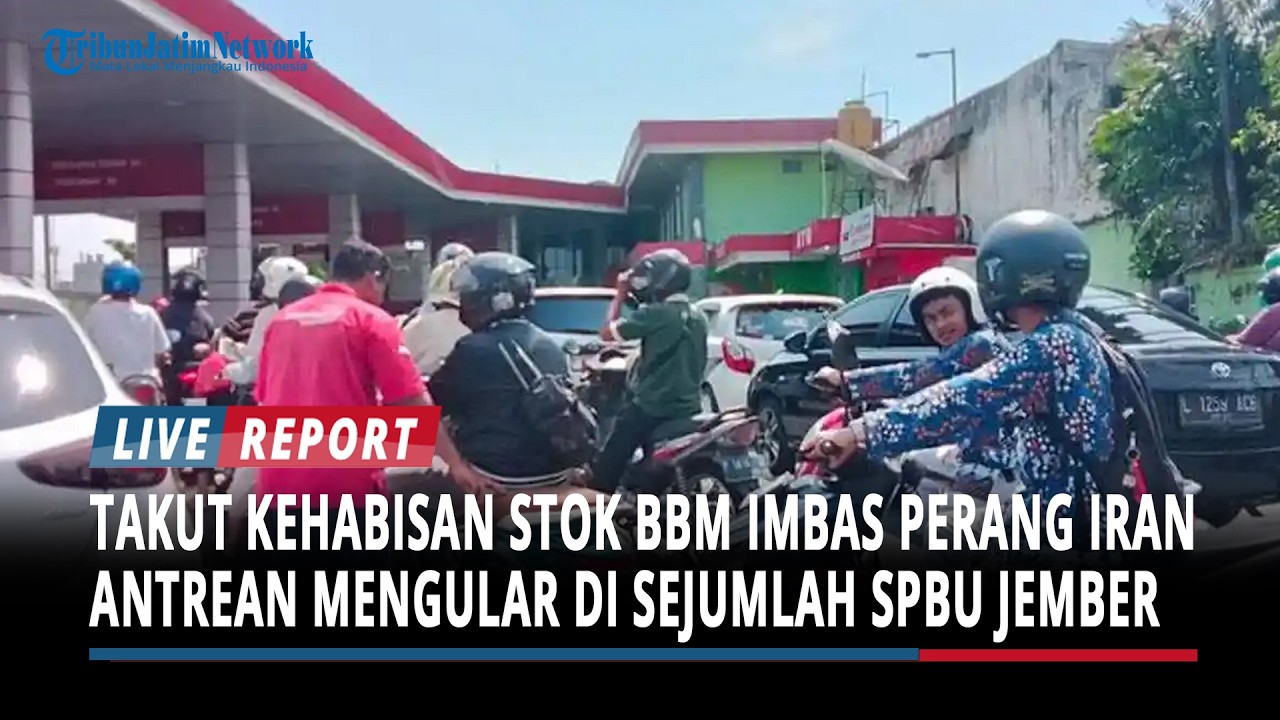 Warga Jember Panik Takut Kehabisan Stok BBM Imbas Perang Iran, Antrean Mengular di Sejumlah SPBU