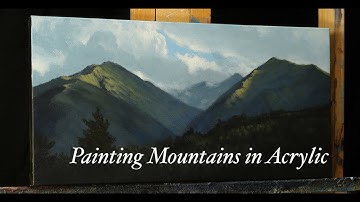 Painting mountains in acrylic - time lapse - with Tim Gagnon