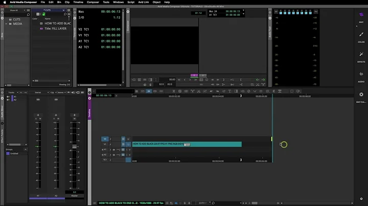 AVID MEDIA COMPOSER TUTORIALS HOW TO ADD BLACK TO THE END OF A SEQUENCE
