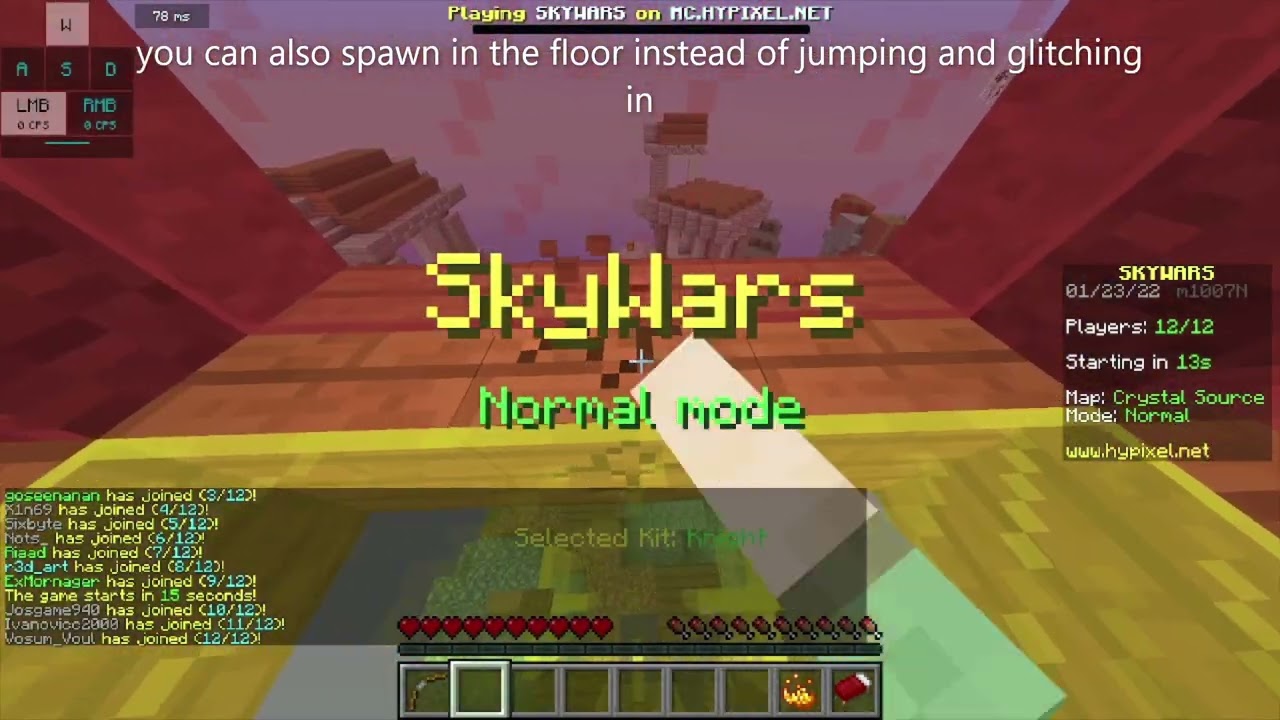 New hypixel skywars start early glitch