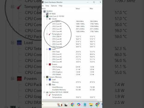 CHECK CPU TEMPERATURE USING OPEN HARDWARE MONITOR TOOL