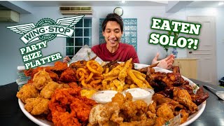 WINGSTOP CHICKEN WING EATING CHALLENGE Boneless Wings Eating Mukbang WingStop Party Platter
