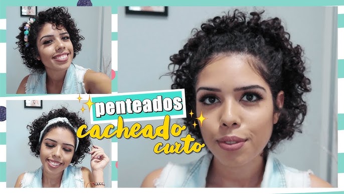 Linda de cabelos castanhos com penteado curto estiloso mulher com cabelo  cacheado generative ai