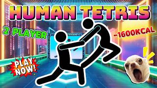 HUMAN TETRIS🔥 Interactive Warm Up | 2 Player Duo Challenge