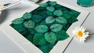 Depth Green Leaves Painting Process Summer Landscape Painting Leaf Painting Process Botanical