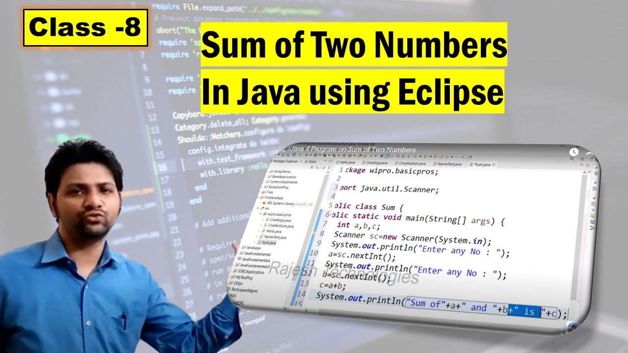 Java 4 Program on Sum of Two Numbers - YouTube