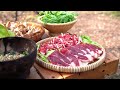 Winter hot pot camping | Snow-covered forest dining experience