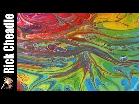 Fluid Art using Dimethicone and Alcohol on Easy Flow Paint Pouring Panel