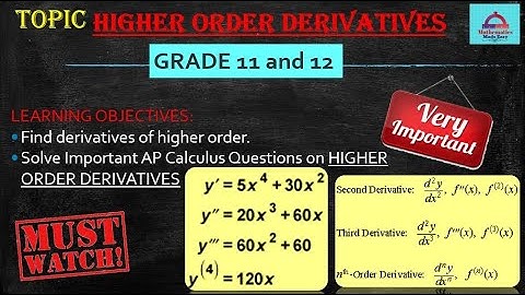 AP Calculus AB-Unit-3-Mathematics | Higher Order Derivatives | Grade 11 & 12