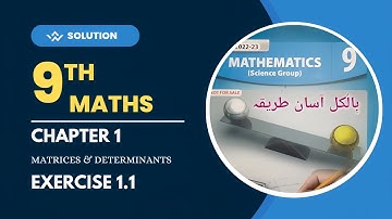 Class 9 Maths Chapter 1: Matrices & Determinants | Exercise 1.1 Solutions" 📝