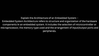 Embedded System Architecture