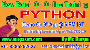 PYTHON Online Training in DURGASOFT