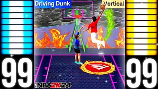 The POWER of a 99 DRIVING DUNK + 99 VERTICAL is UNSTOPPABLE on the 1V1 COURT on NBA 2K24
