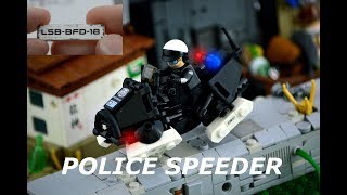 Custom Lego Police Speeder Bike, Contest Prize, Timelapse Moc Review