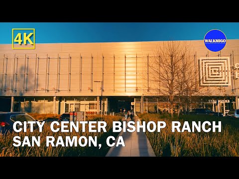Afternoon Walking | San Ramon in Northern California | City Center Bishop Ranch | 4K - Virtual Tour