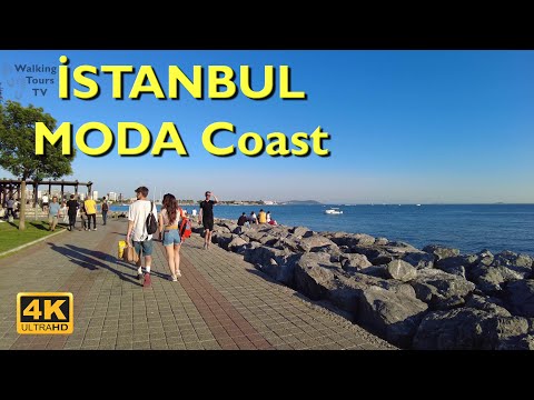 Kadıköy Moda Walking Tour 4K UHD Istanbul Turkey | Bahariye - Moda Sahili - Fenerbahçe Stadium