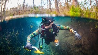 Found Money, Diamond and Ring While Underwater Metal Detecting! (Crystal Clear Water) | DALLMYD