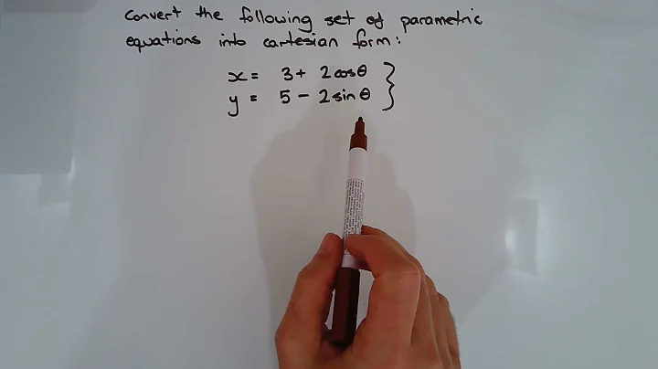 How to convert a set of parametric equations into Cartesian Form - Example 4
