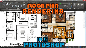 How to render architectural floor plan in Photoshop